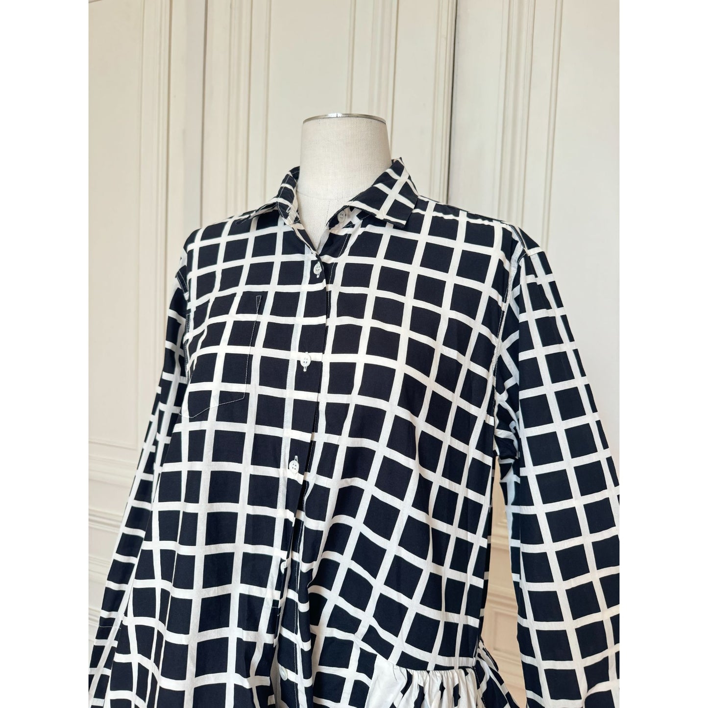 Spring Summer 2009 Black &amp; White Geometric Ruffle Dress