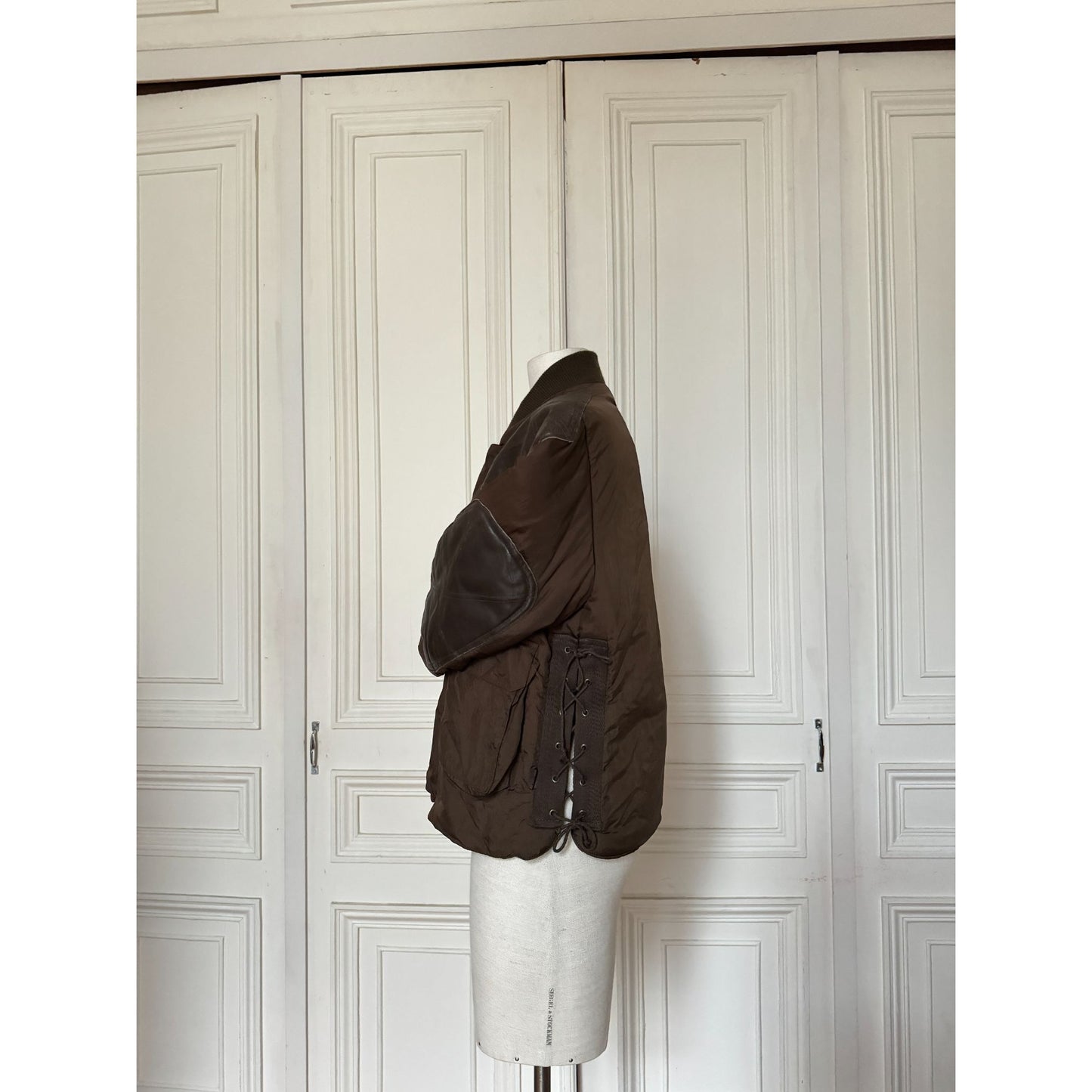 1990s Brown Bomber / Corset Jacket