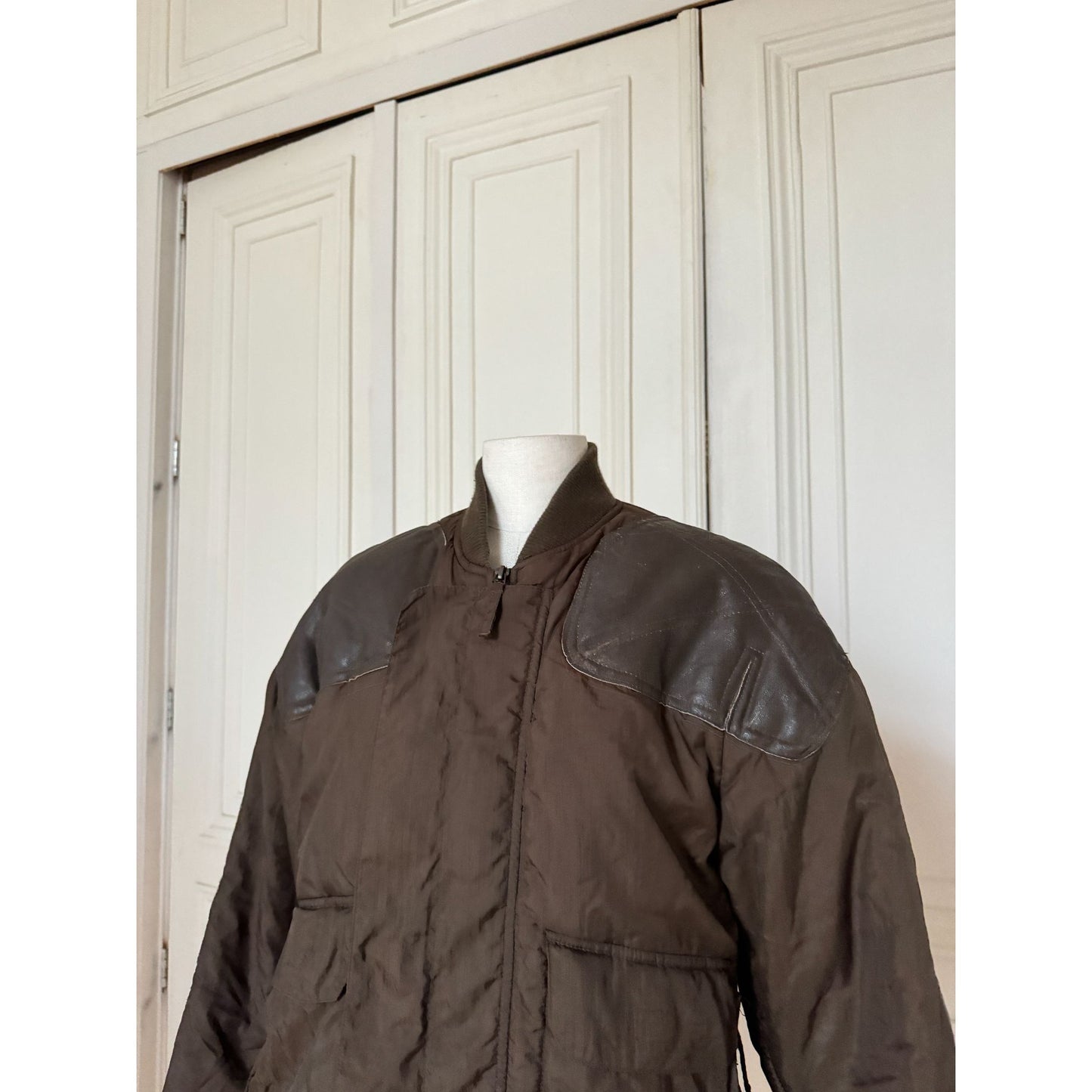 1990s Brown Bomber / Corset Jacket