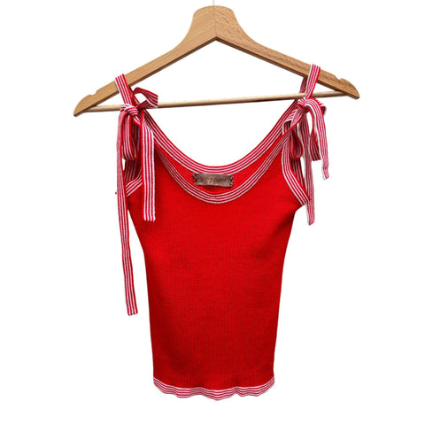 Vintage Red Tank Knitted Top