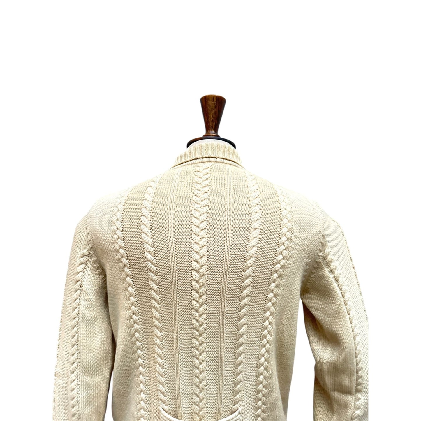 Beige Cashmere Cable Knit Cardigan Size 38 fits S