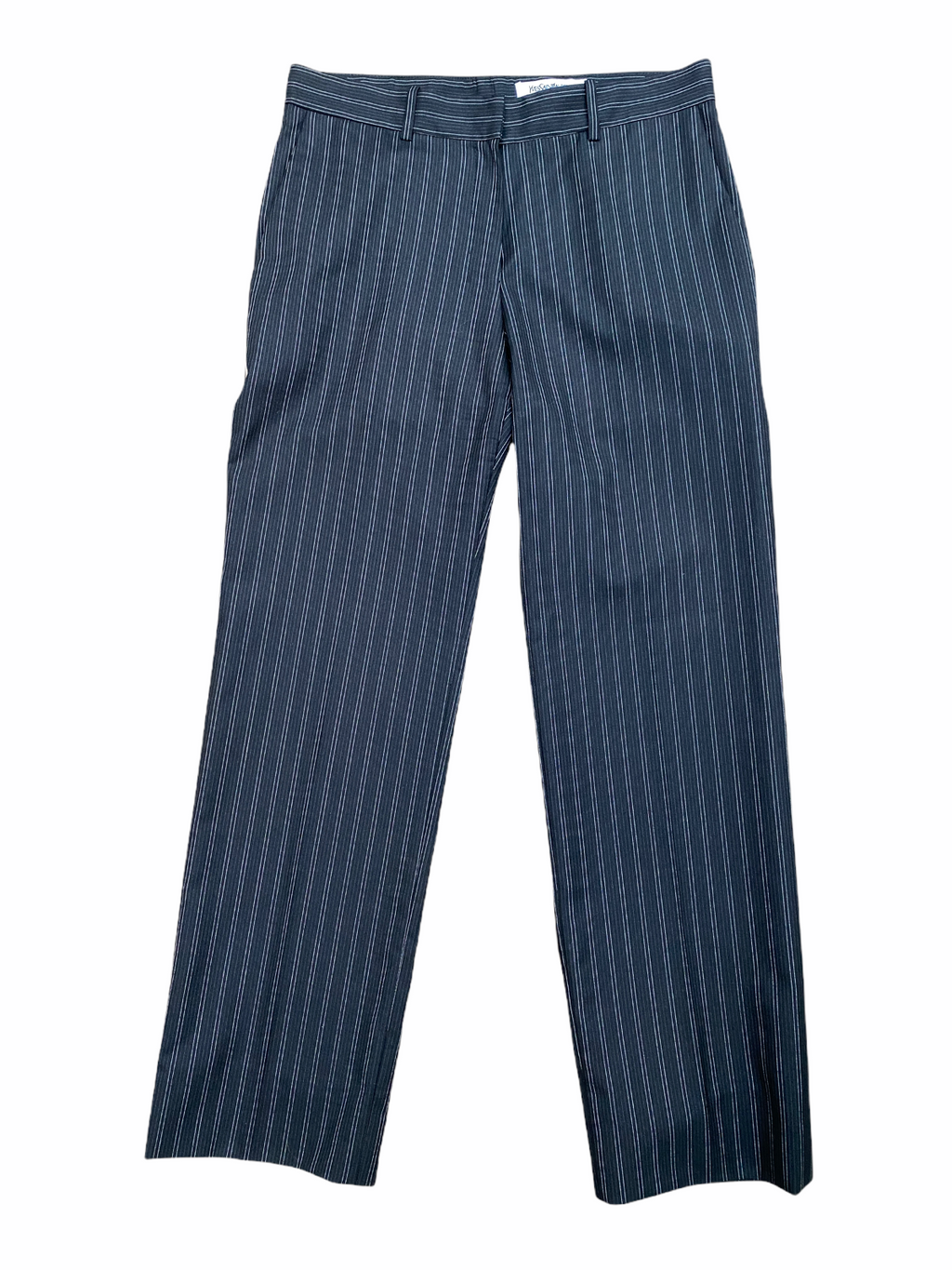 Black Wool Striped Pants  Size US 26 27