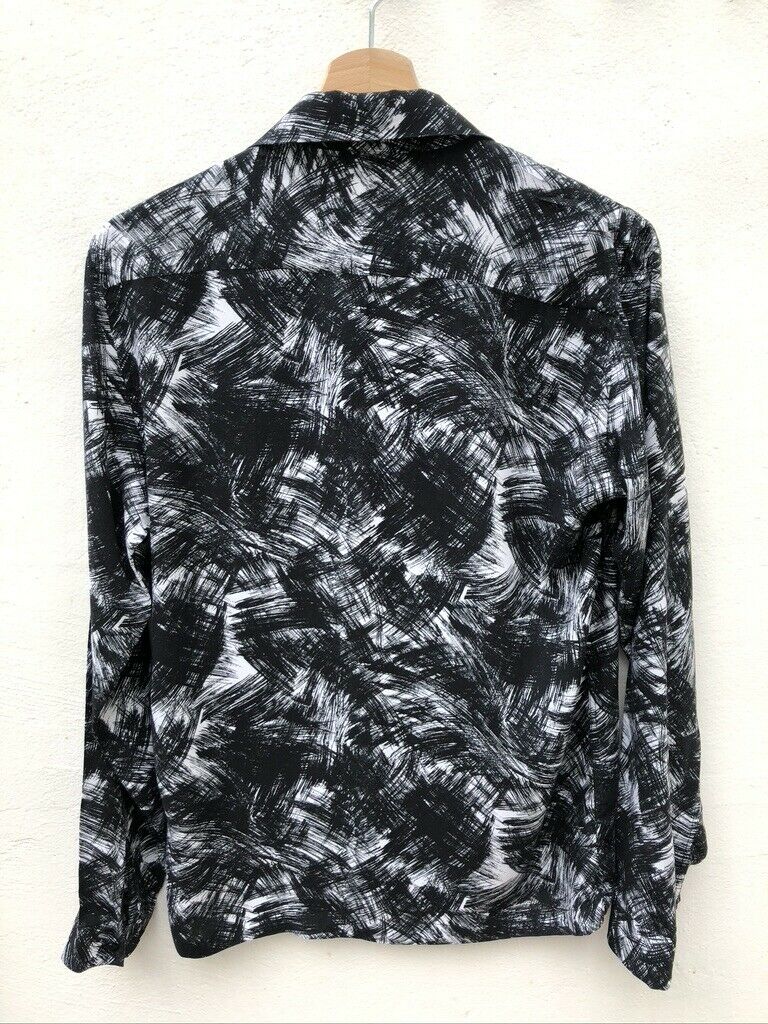 Sandro Longsleeves Black White Hawaiian Shirt  Size S