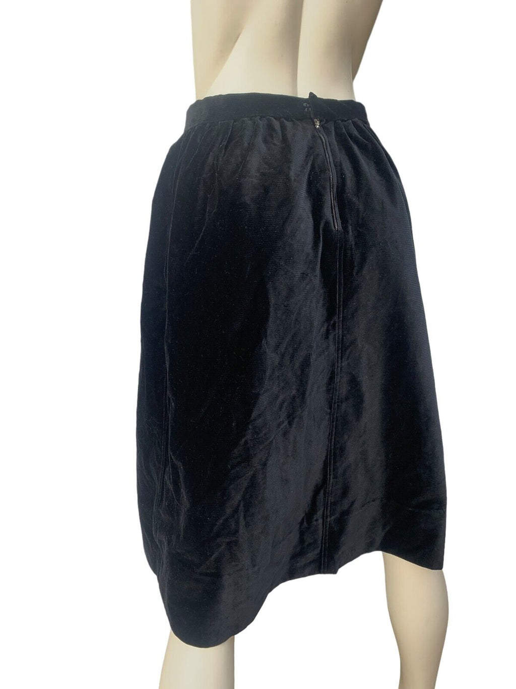 Black Velvet High Waist Skirt