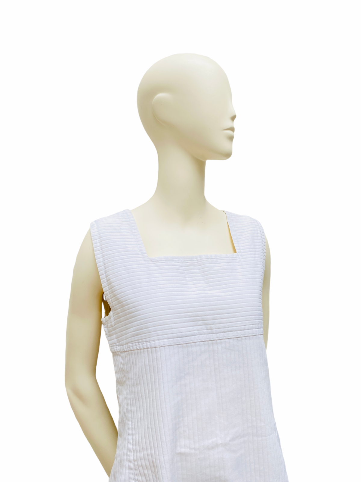 Vintage White Ribbed Dress