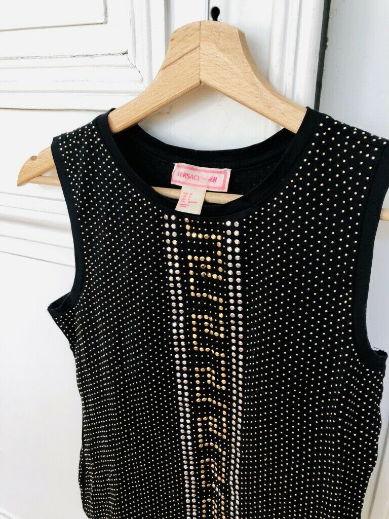 Versace X H&M Spikes Black Top Size S