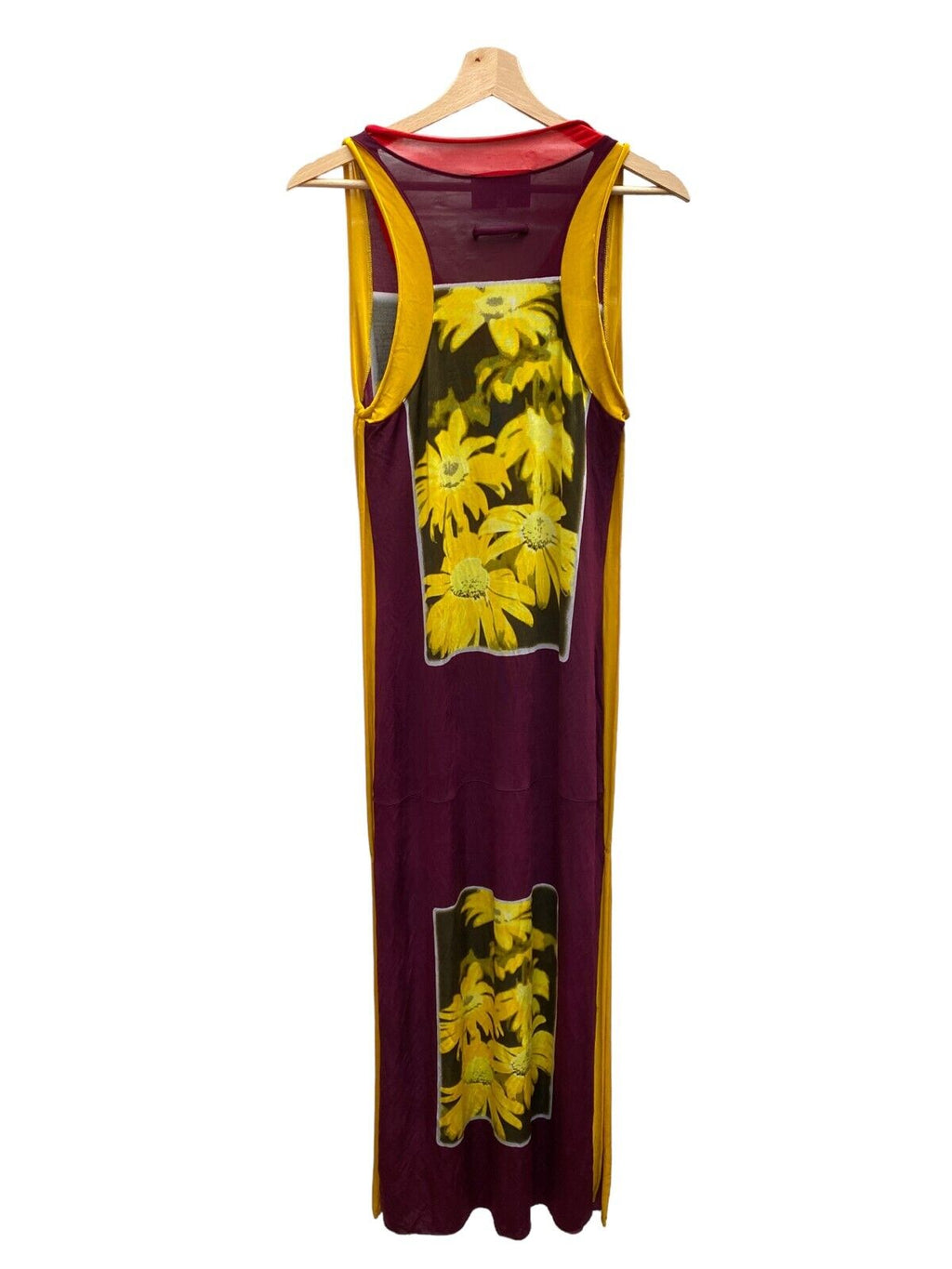 1990s Vintage Floral Elongated Mesh Maxi Dress Size XL  RARE