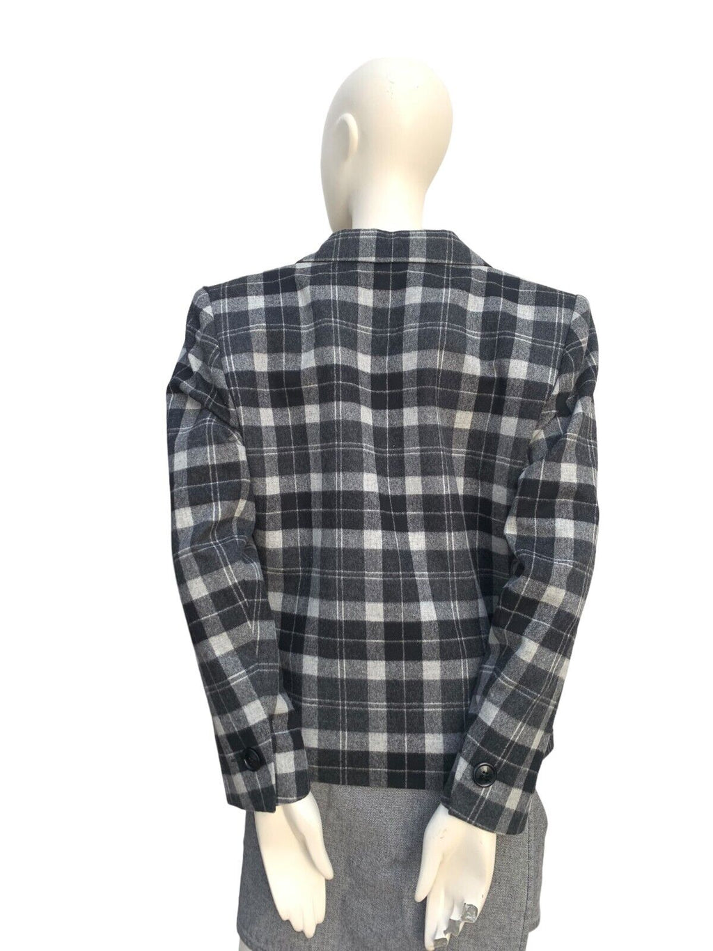 Grey Checkered Blazer Jacket