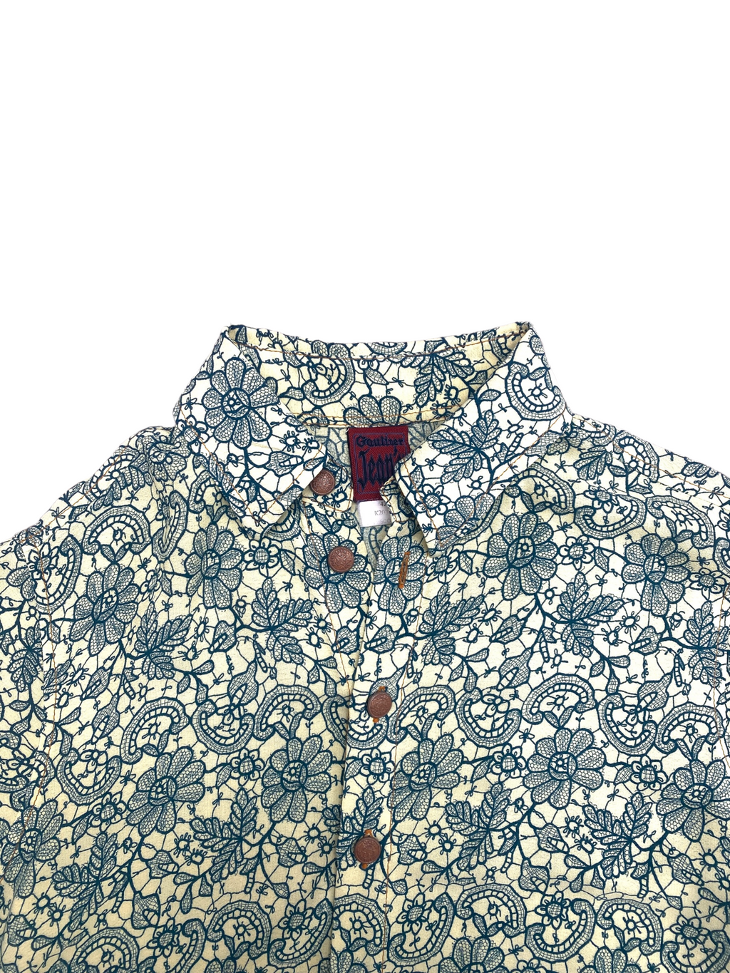 Vintage floral Shirt  Yellow / Navy Color