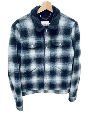 Sandro Checkered Plaid Shearling Jacket Size S