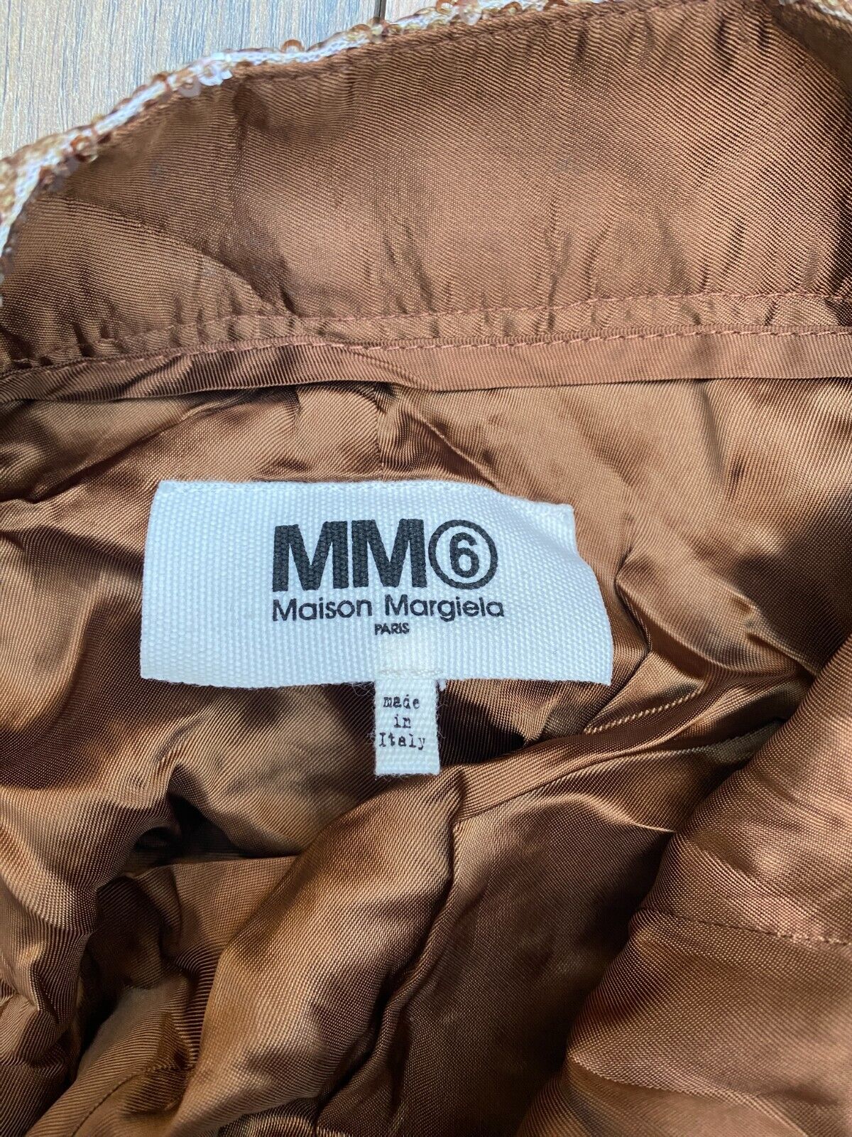 Sequined brown tobacco shorts