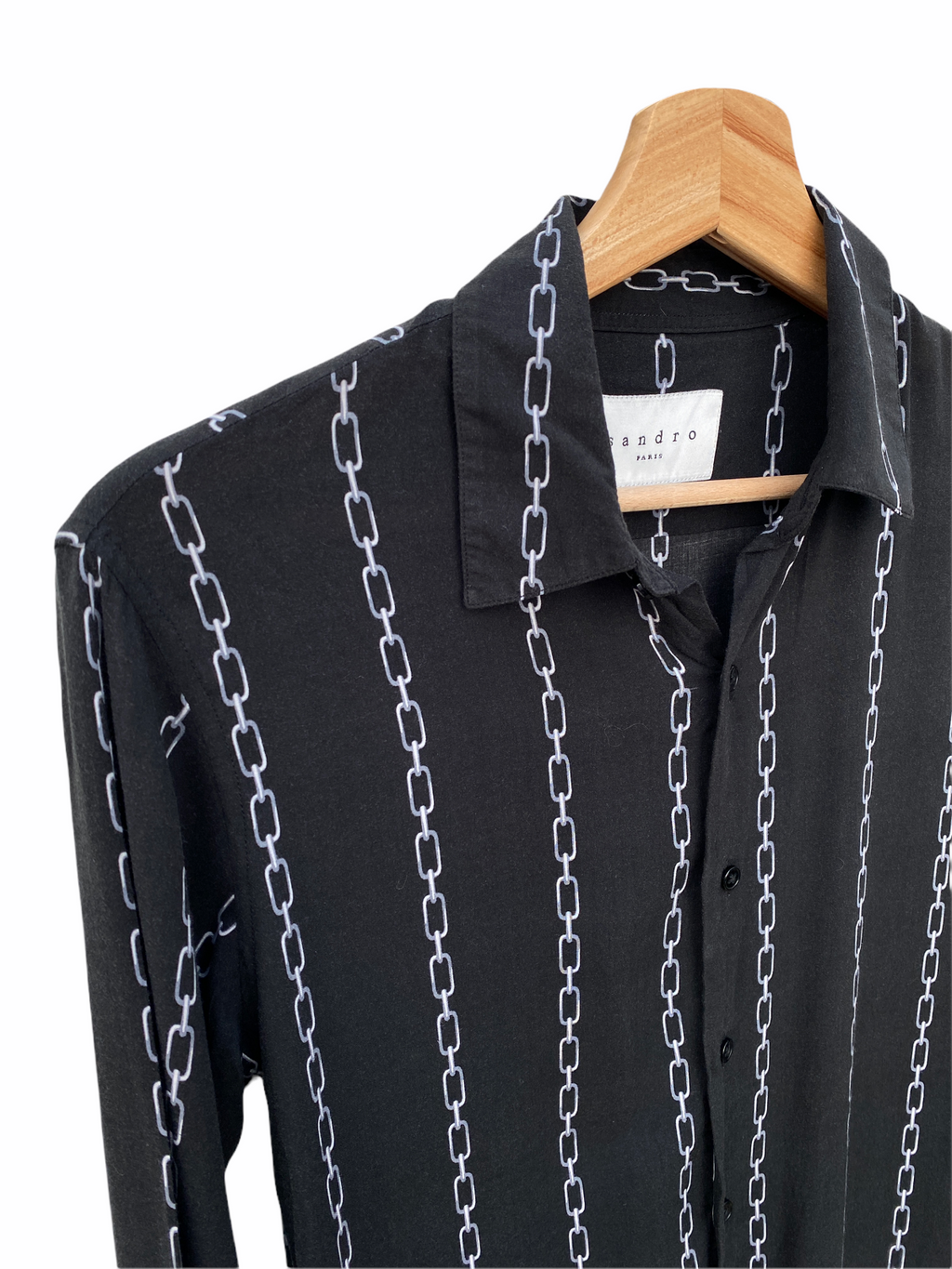 Black chains shirt - Silk Like Shirt Top