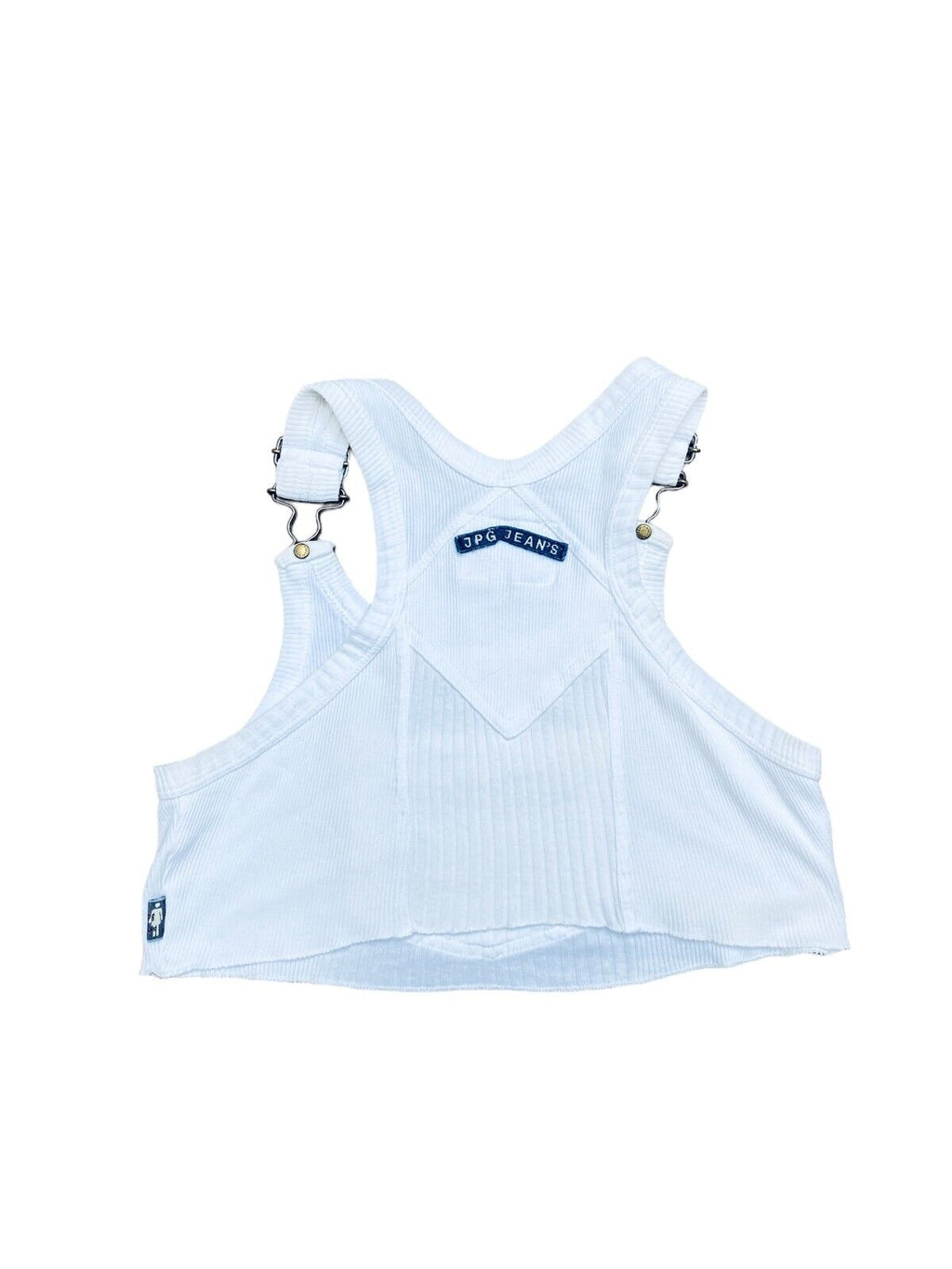 White Dungarees Crop Top Size S