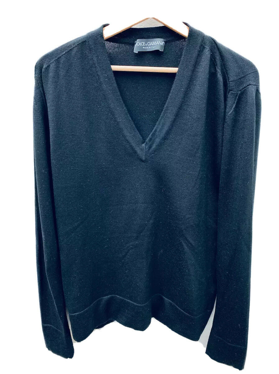 Dolce & Gabbana Mainline Black Wool Sweater Size M