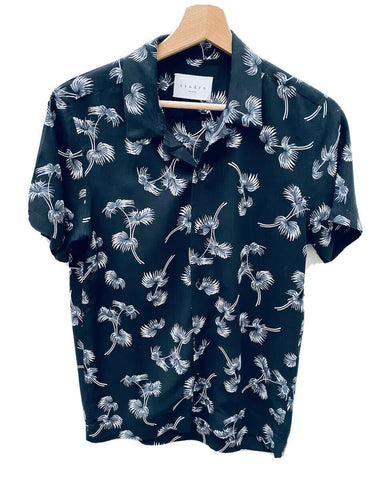 Sandro  Black Hawaiian Shirt  - Summer Top Size S