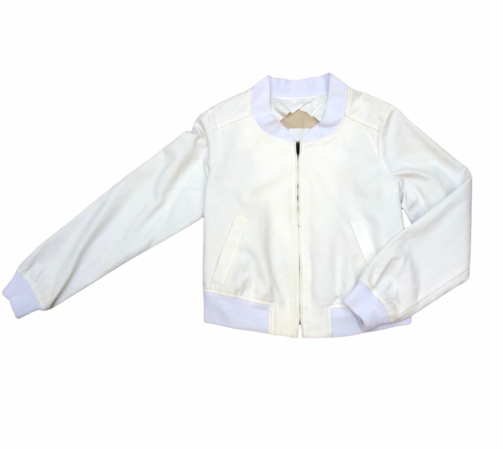 SS 2004 White Bomber Jacket Women Fits M Fits Men S