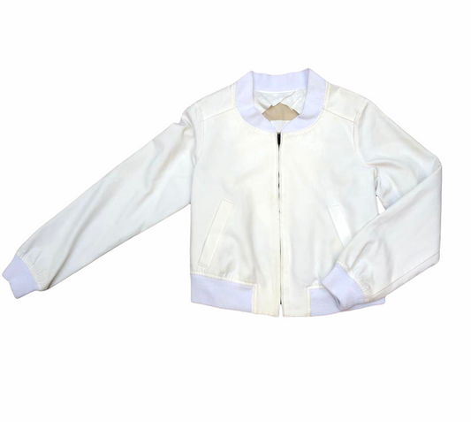 SS 2004 White Bomber Jacket Women Fits M Fits Men S