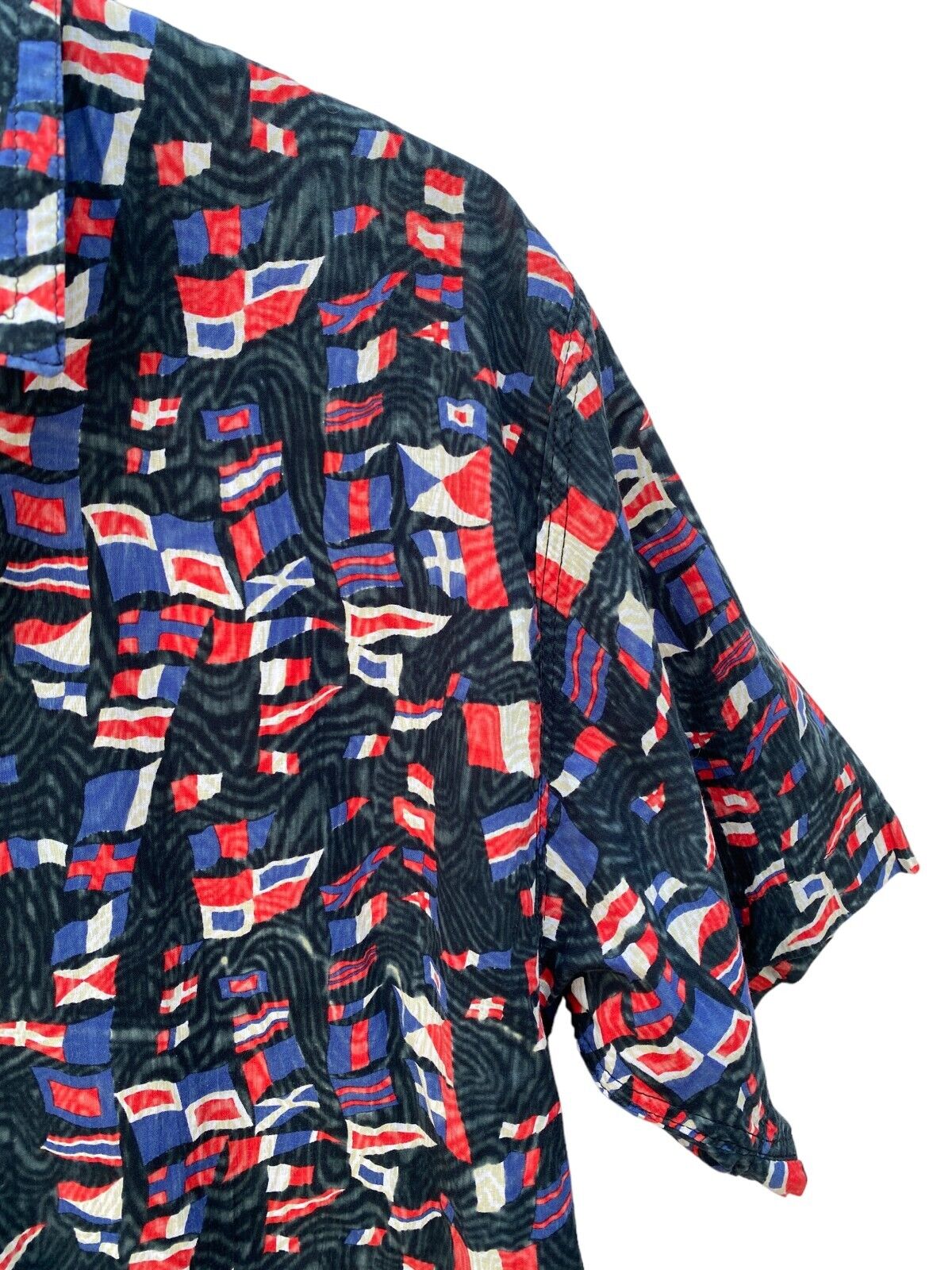 Vintage Flags Summer Shirt  Size Women 46 / fits Men M