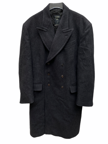 Vintage Double Breasted Wool Long Coat Overcoat