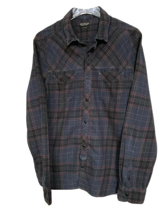 All saints Navy Blue Checkered Shirt Size L