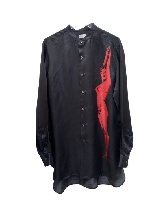 RARE SS 2016 Marilyn Monroe Long Black Shirt Size 50 Large L