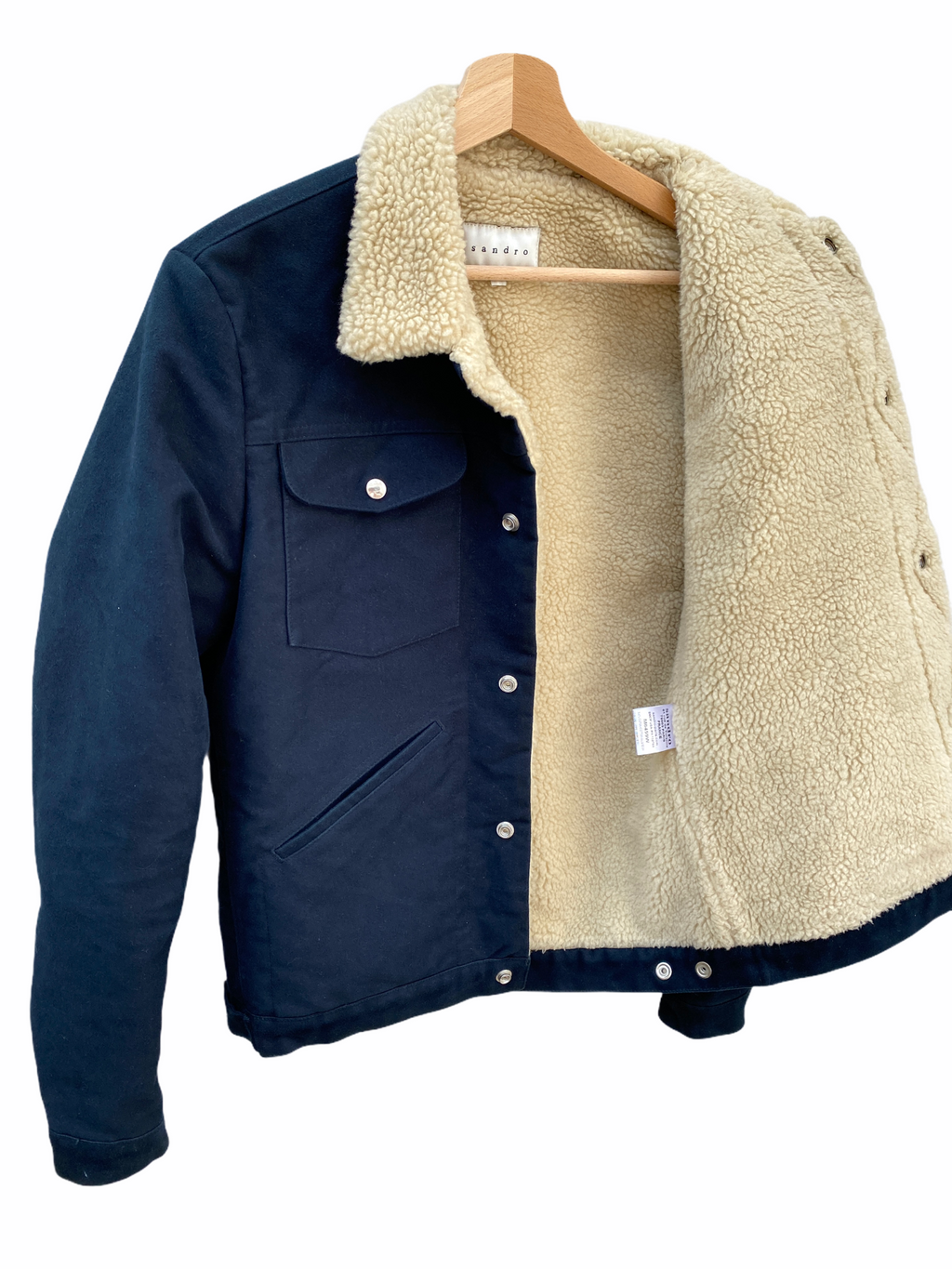 Navy Shearling Jacket  Fully lined 