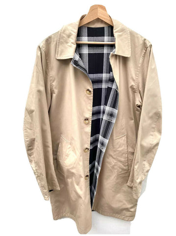 Sandro Reversible Tartan / Beige Mac Coat Size L