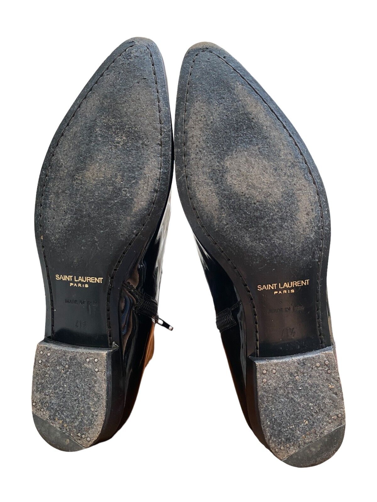 Devon Black Patent Leather Boots by Hedi Slimane