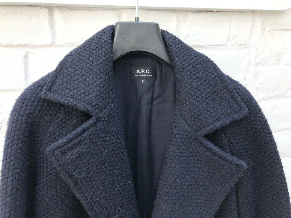 A.P.C. Navy Wool Peacoat / Double Breasted Jacket Size S