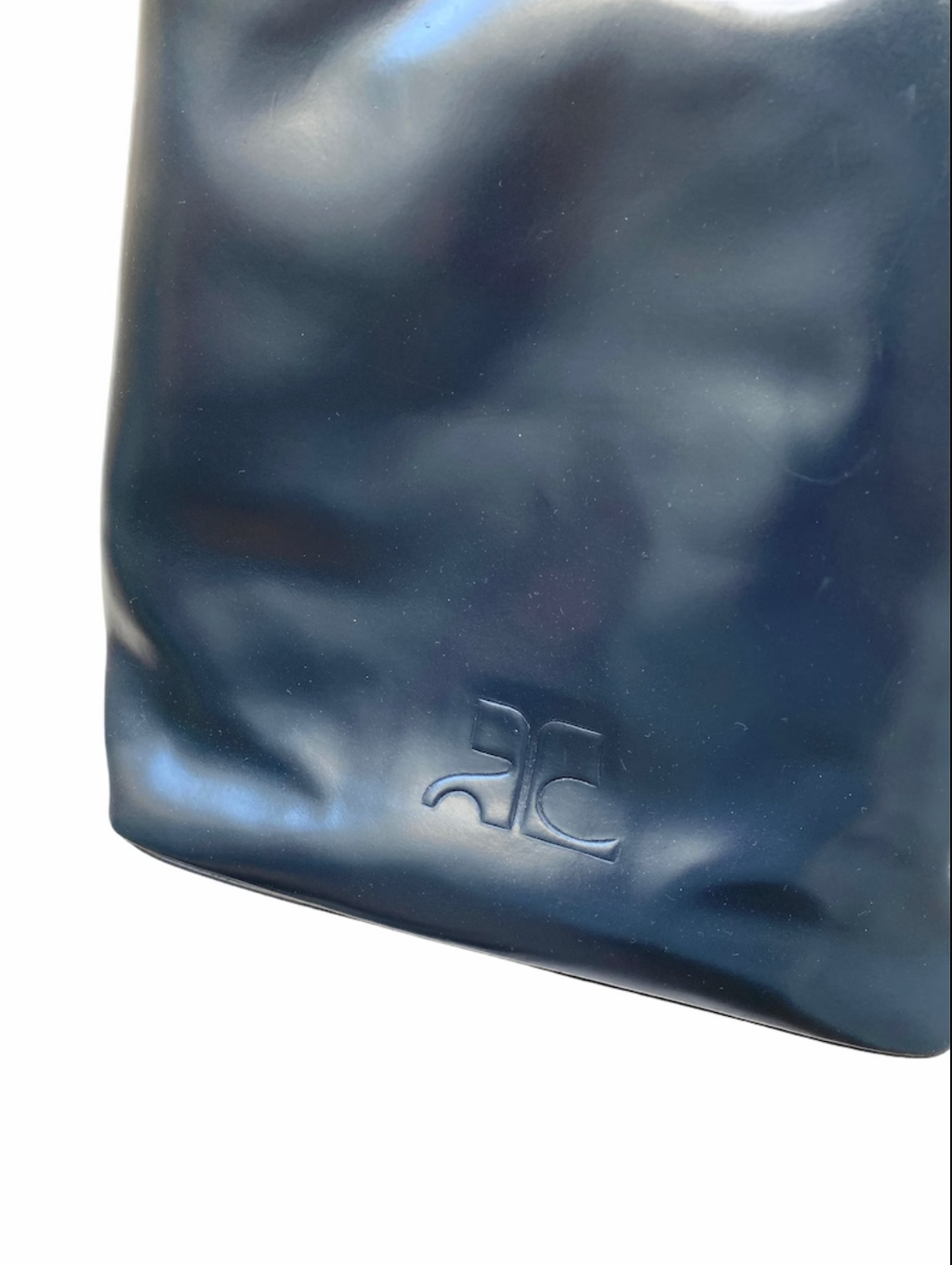 Vintage Blue Patent Leather Shoulder Bag