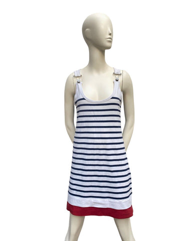 Vintage White Striped Dress