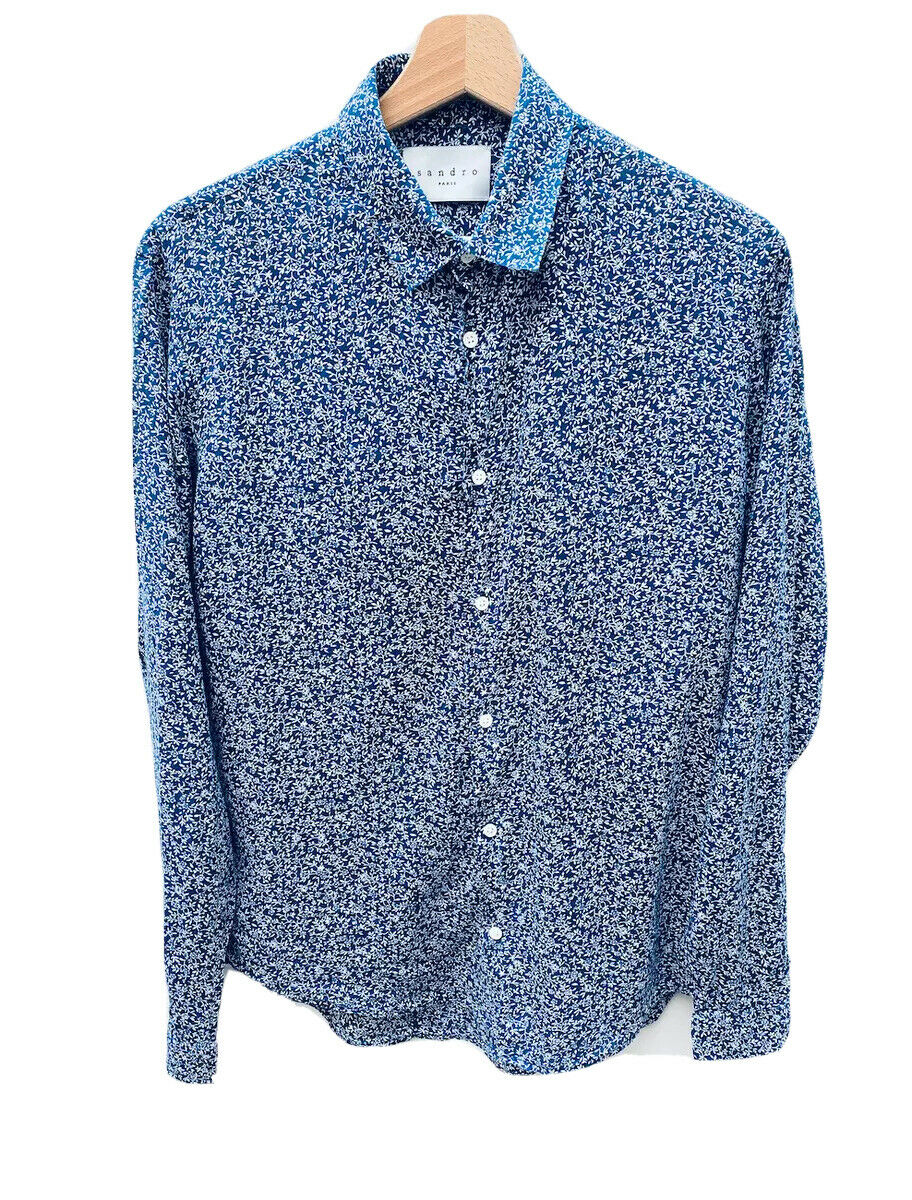 Sandro White / Blue Floral Shirt  Size S