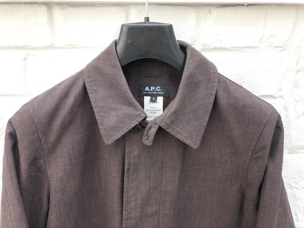 A.P.C. Dark Burgundy Mac Coat Size S