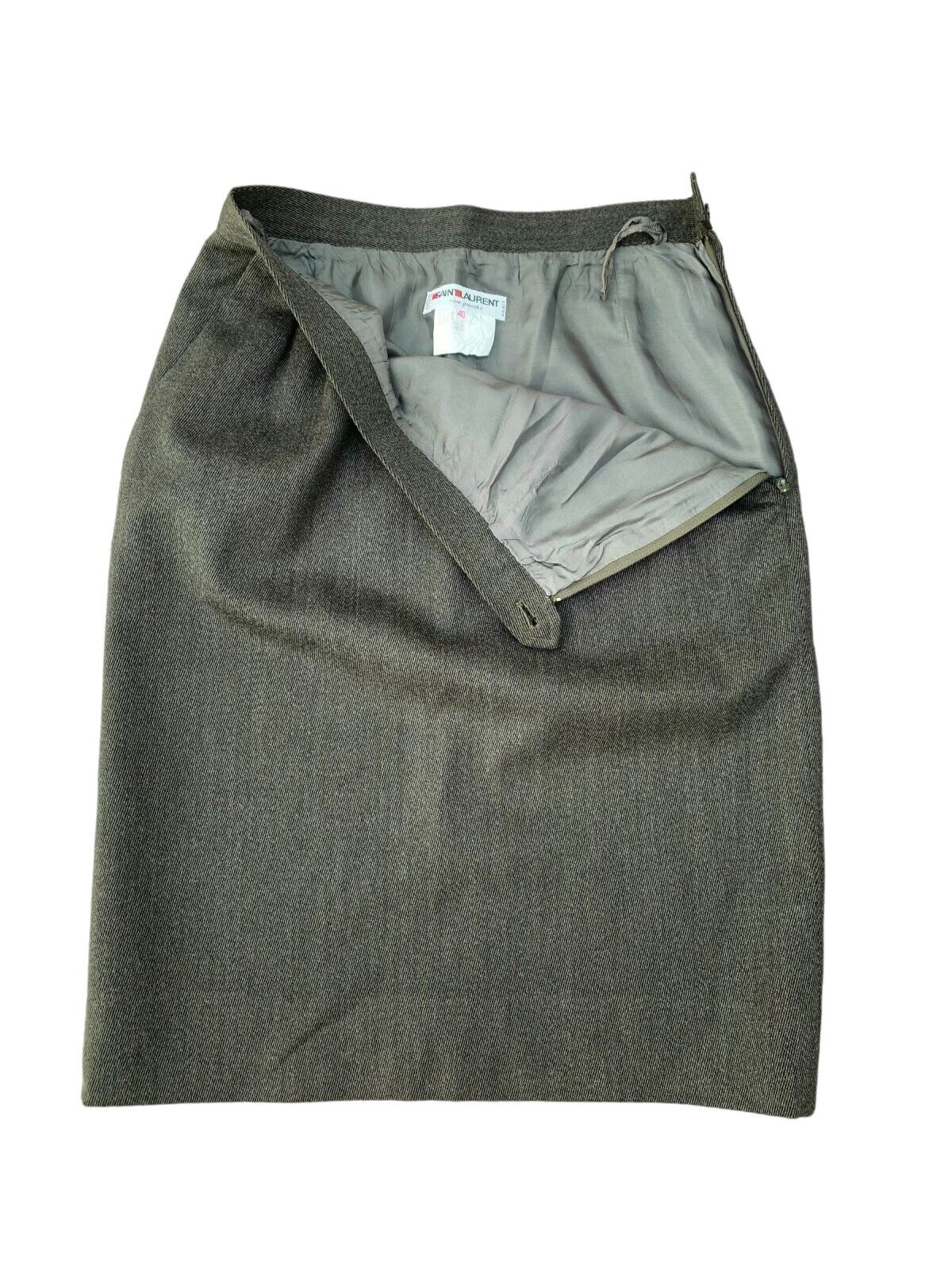 Rive Gauche  Vintage Archive Grey Wool Skirt