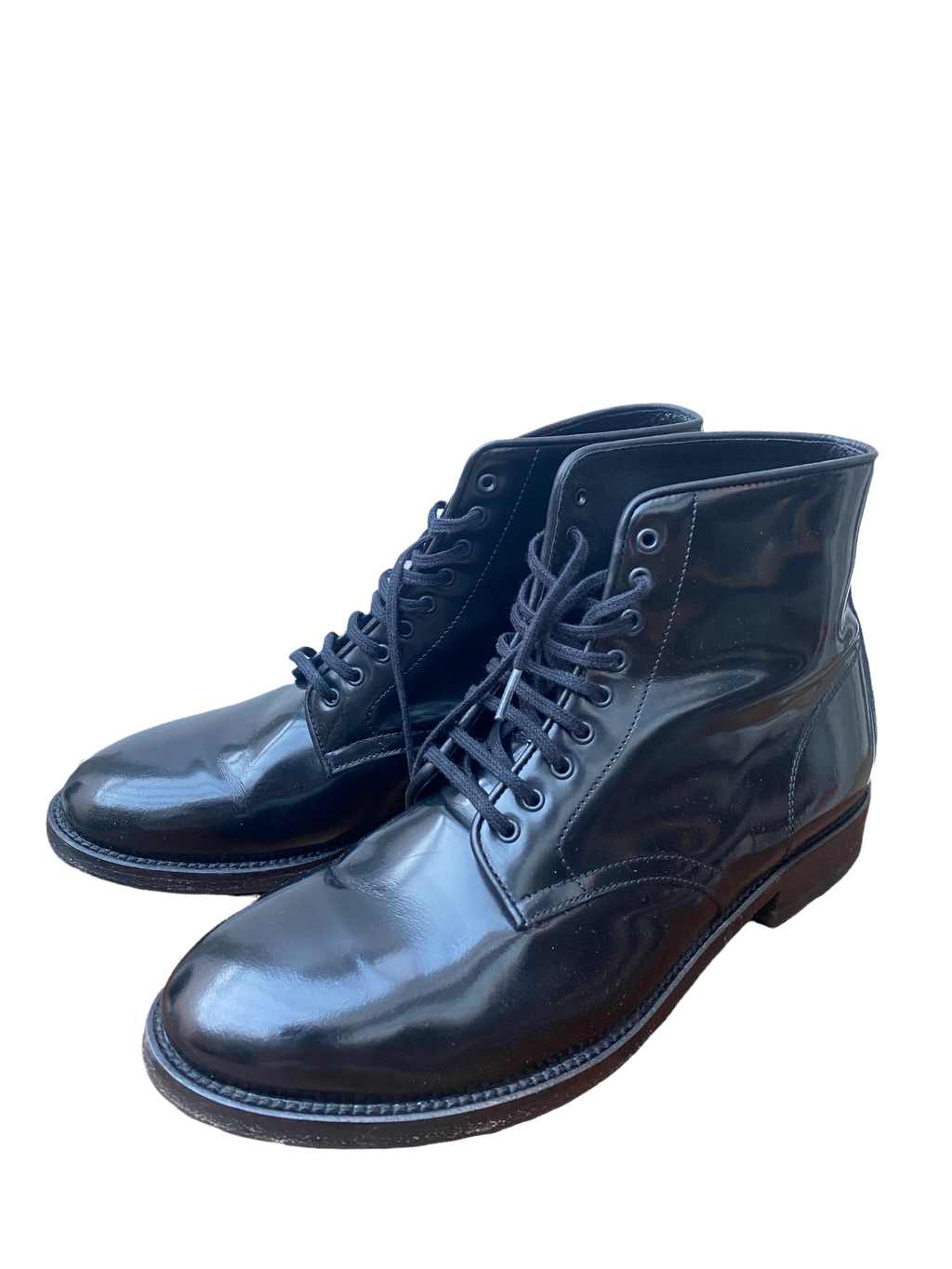 Black Patent Leather Combat Boots