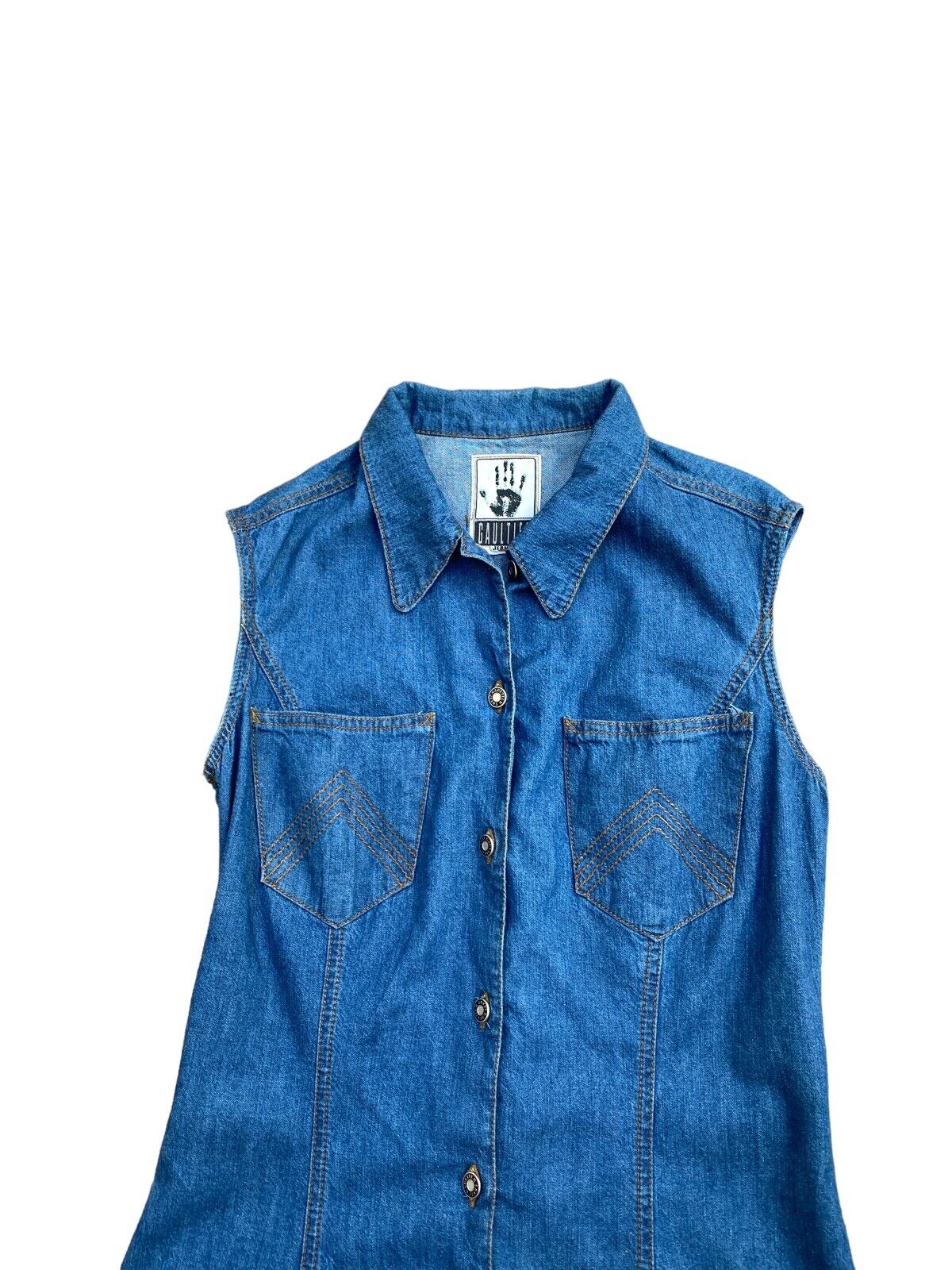 Vintage Denim Sleeveless Dress Size IT 42 EU 38 M