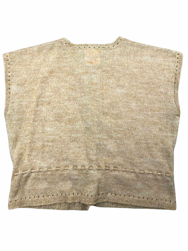 70s Vintage Beige Sleeveless Cardigan  Size A - fits S