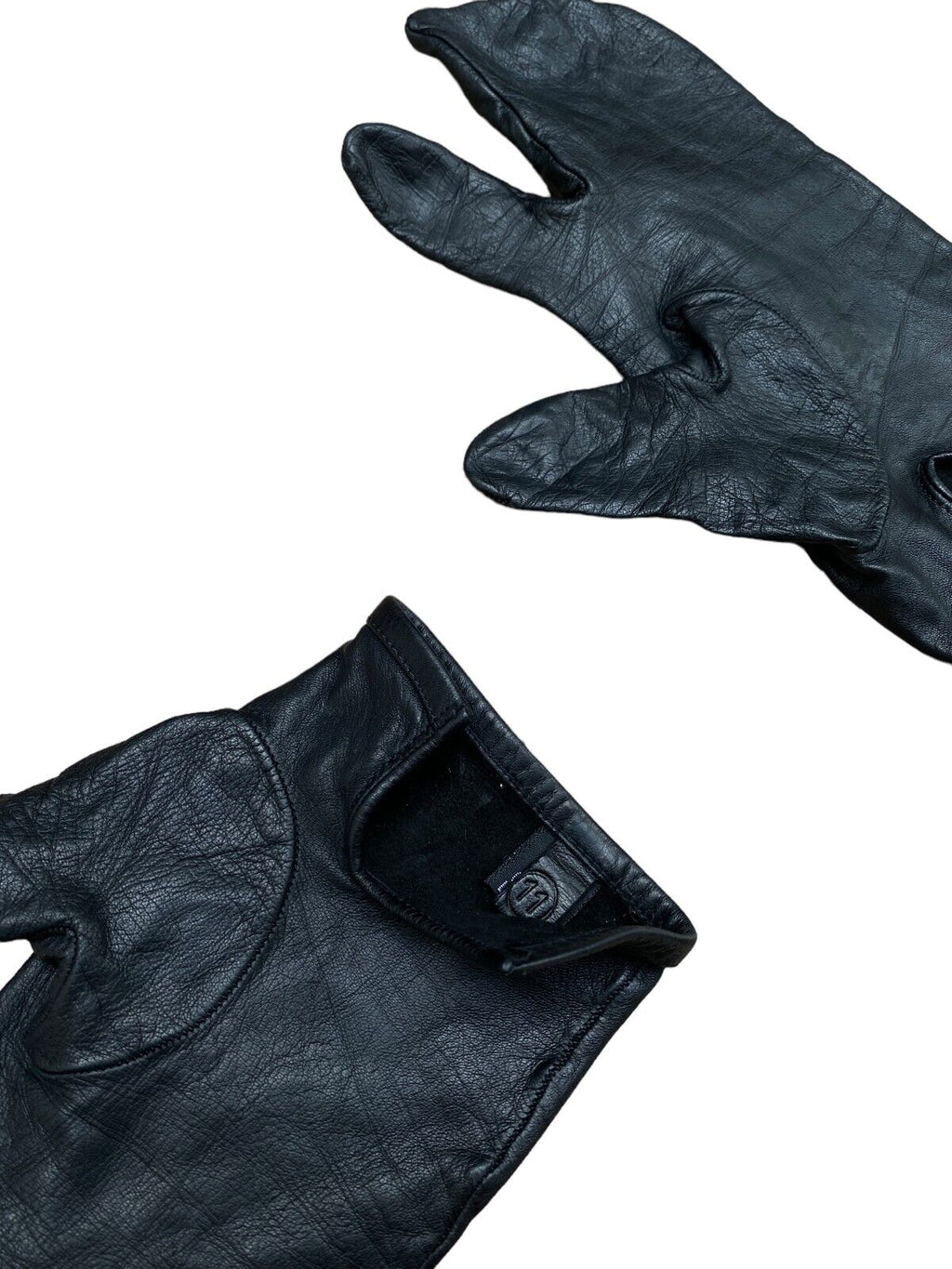 Vintage Black Leather Tabi Gloves Size 7,5 / Men S or Women M