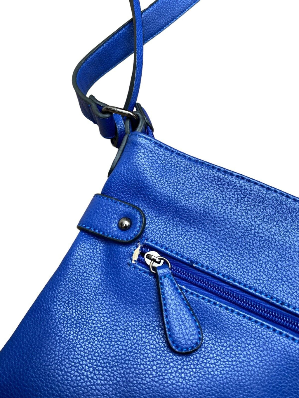 Vintage Blue Leather Handbag Shoulderbag   One size