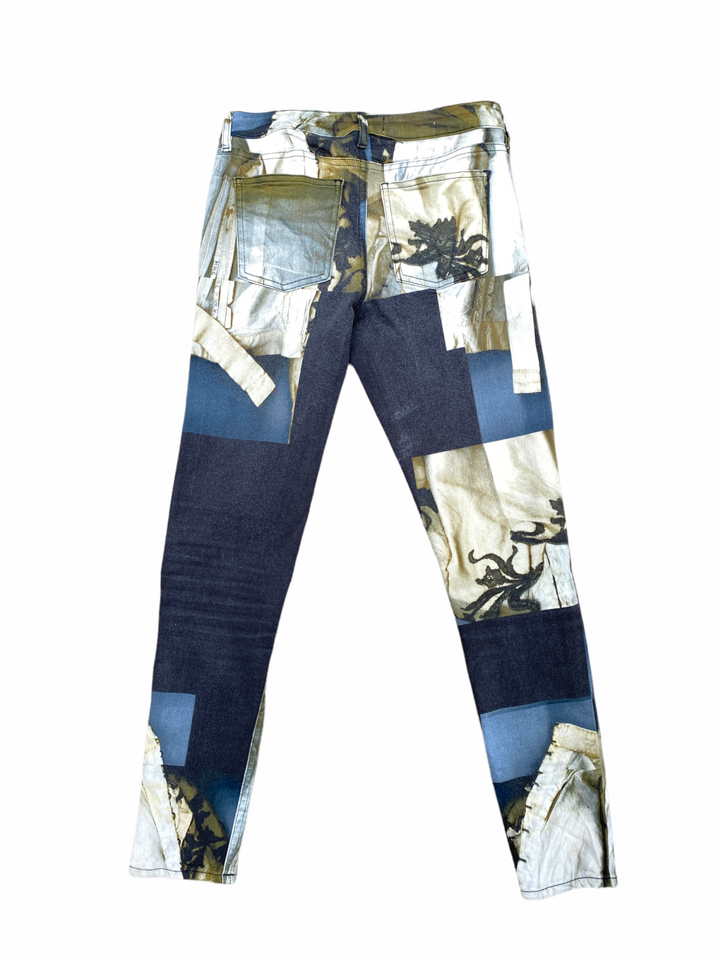 Patchwork Denim Jeans Skinny Fit