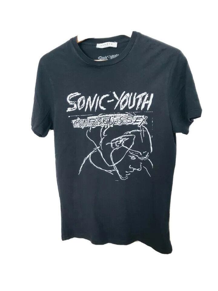 Sandro BLACK SONIC YOUTH T-SHIRT Size XS