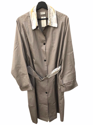 Grey Sequined trench coat