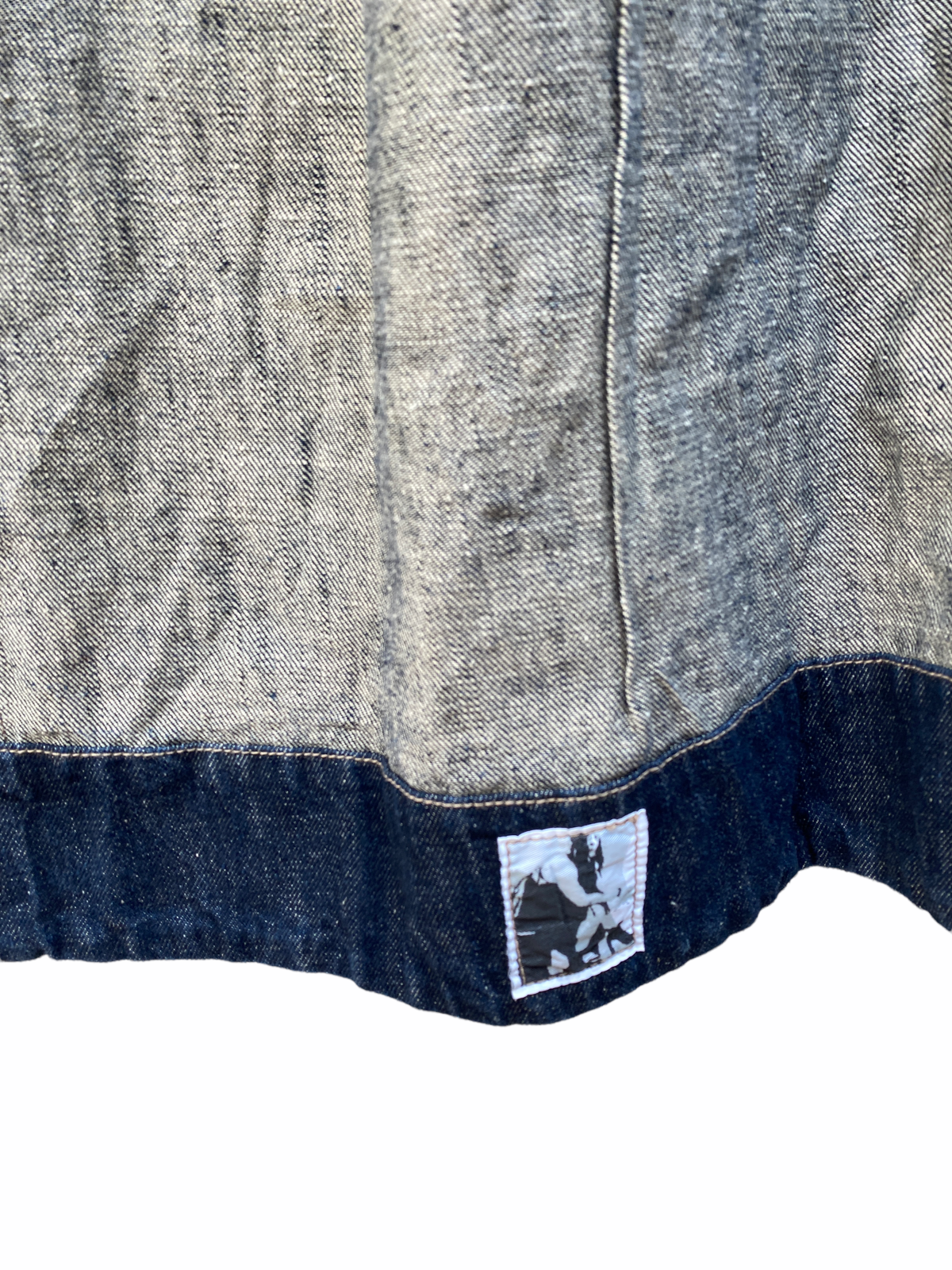 Rare  Waxed Black denim sleeveless coat