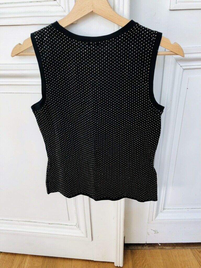 Versace X H&M Spikes Black Top Size S