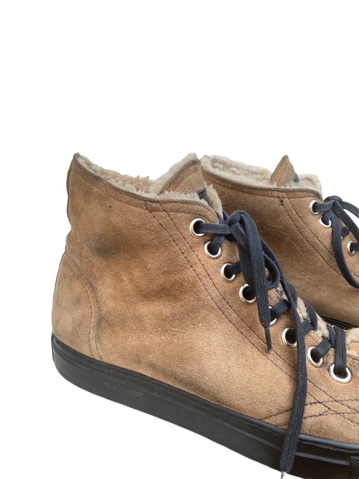Brown Shearling Converse Sneakers