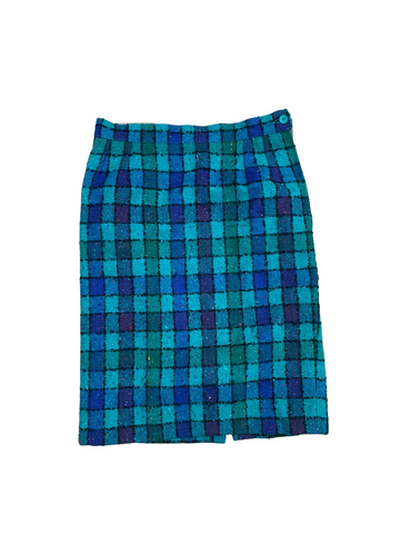 Vintage Checkered Wool Skirt