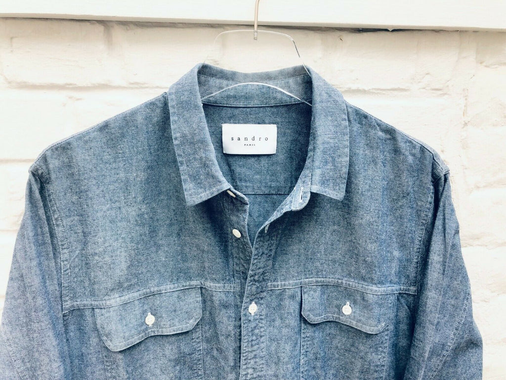 Sandro Blue Denim Shirt / Overshirt / Thick Shirt Size XL