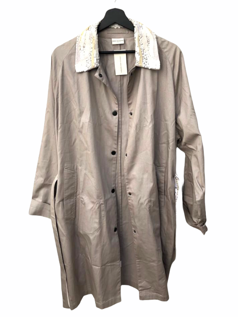 Grey Sequined trench coat