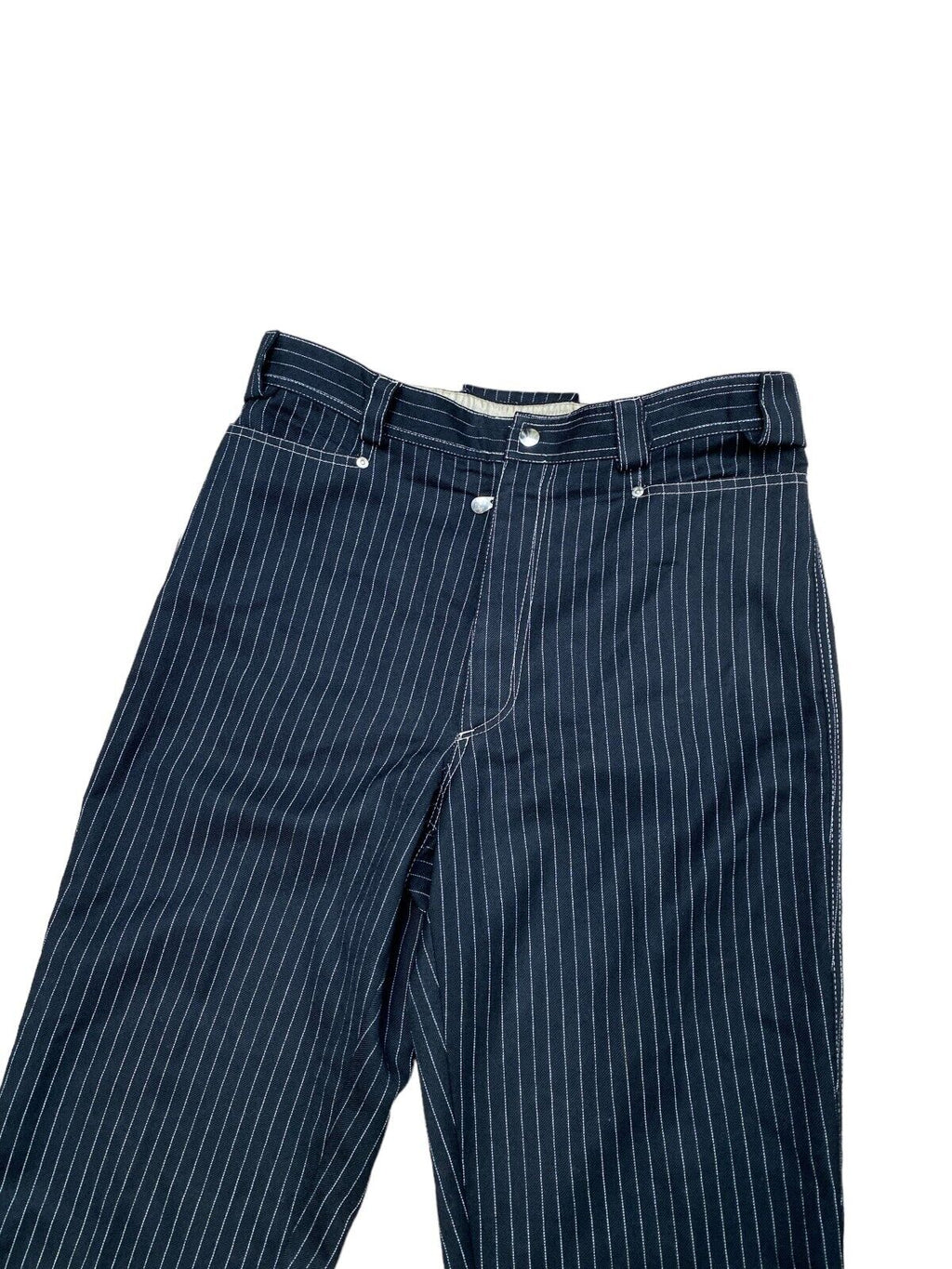 Black Striped Punk Wool Pants  Size L Large / US 32