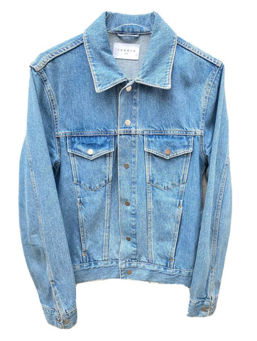 Sandro Lightwash Blue Denim Jacket Size M